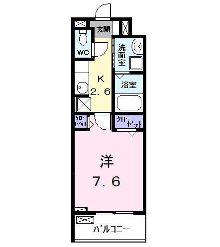 エクセルシオールII(1K/2階)の間取り写真