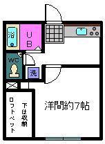 ハイツアナベル(1K/1階)の間取り写真