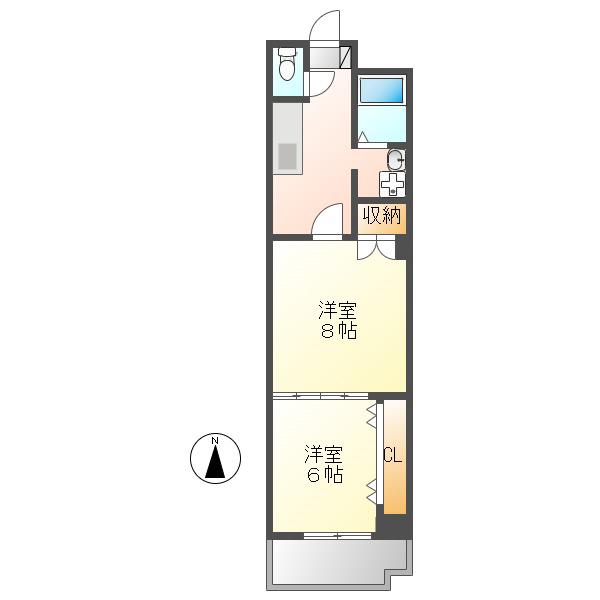 02ENSHOW2(2K/4階)の間取り写真