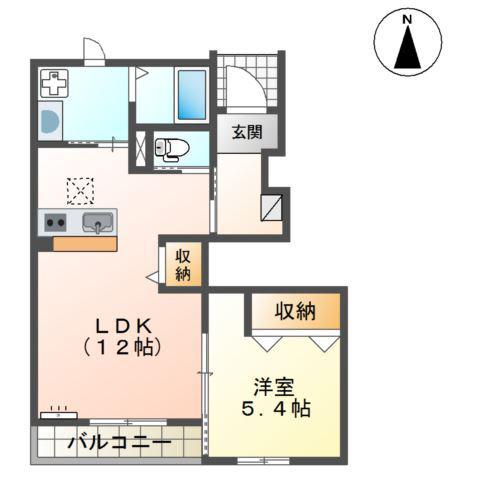 ドルチェ ヴィータ(1LDK/1階)の間取り写真