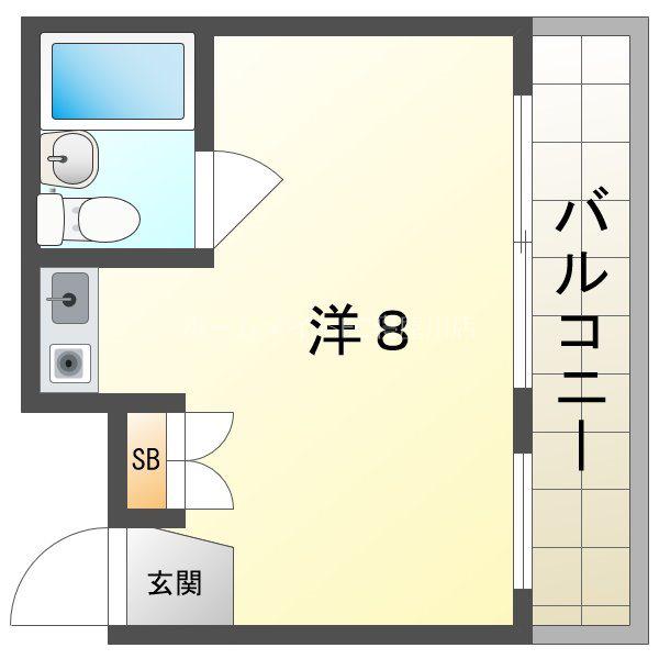 サンシャイン香里園II(ワンルーム/3階)の間取り写真