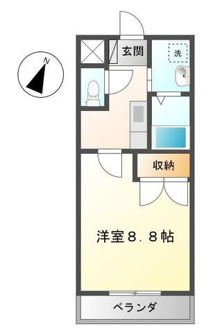 ブランシェコート(1K/1階)の間取り写真