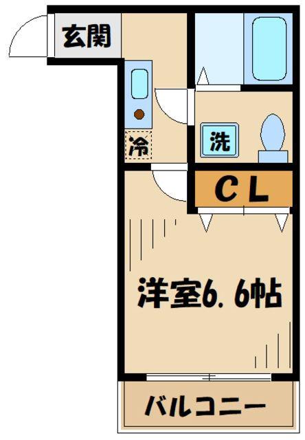 コモド淵野辺(1K/3階)の間取り写真