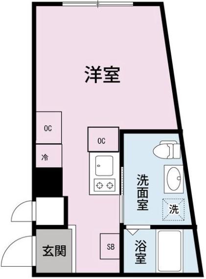 スカイヒルズ鷺ノ宮(ワンルーム/2階)の間取り写真