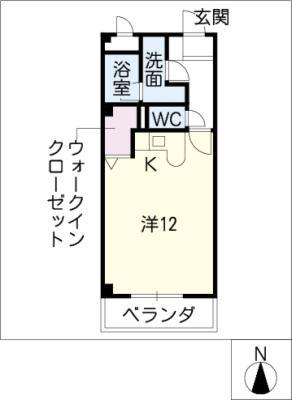 プリマベーラ(ワンルーム/2階)の間取り写真