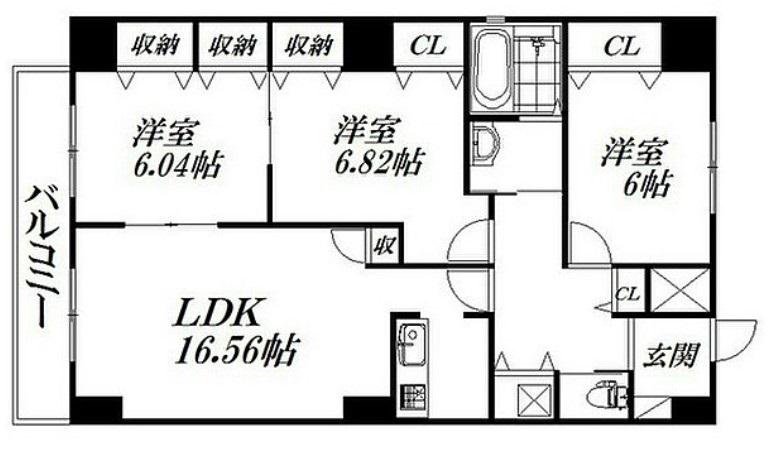 TRIBUTE(3LDK/7階)の間取り写真