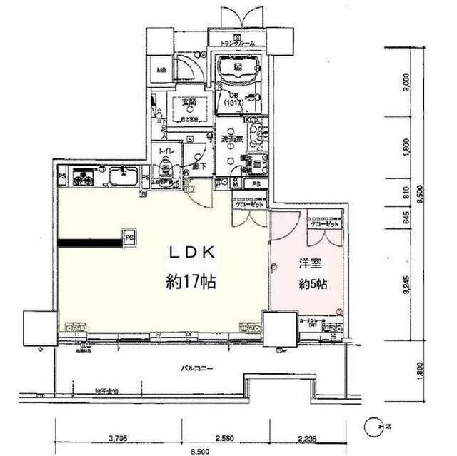 岐阜シティ・タワー43 SKYARCS(1LDK/28階)の間取り写真