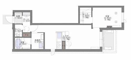 プレミアス大濠(1LDK/2階)の間取り写真