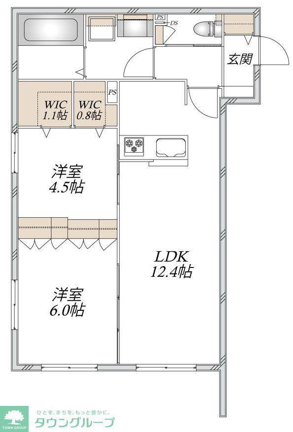 CHARME(2LDK/2階)の間取り写真