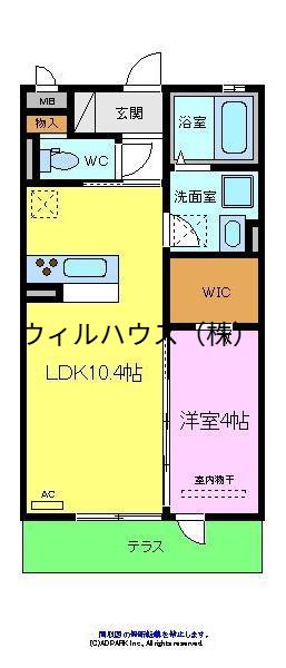 ディイゾラ北野田(1LDK/1階)の間取り写真