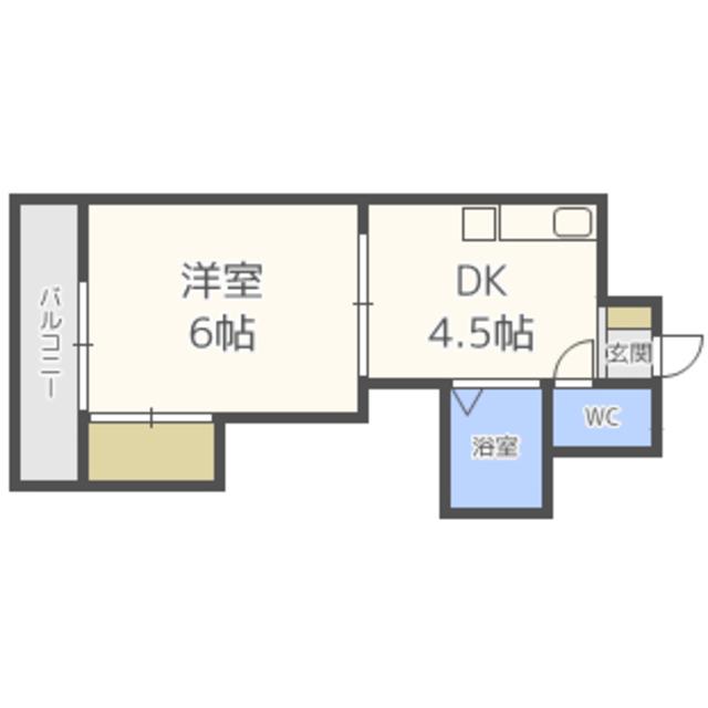 シティハイム筑紫(1DK/3階)の間取り写真