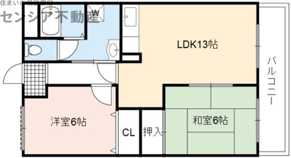 マンショングロウス(2LDK/1階)の間取り写真
