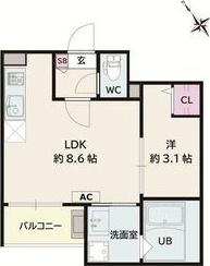 JACK KOYOIII(1LDK/1階)の間取り写真