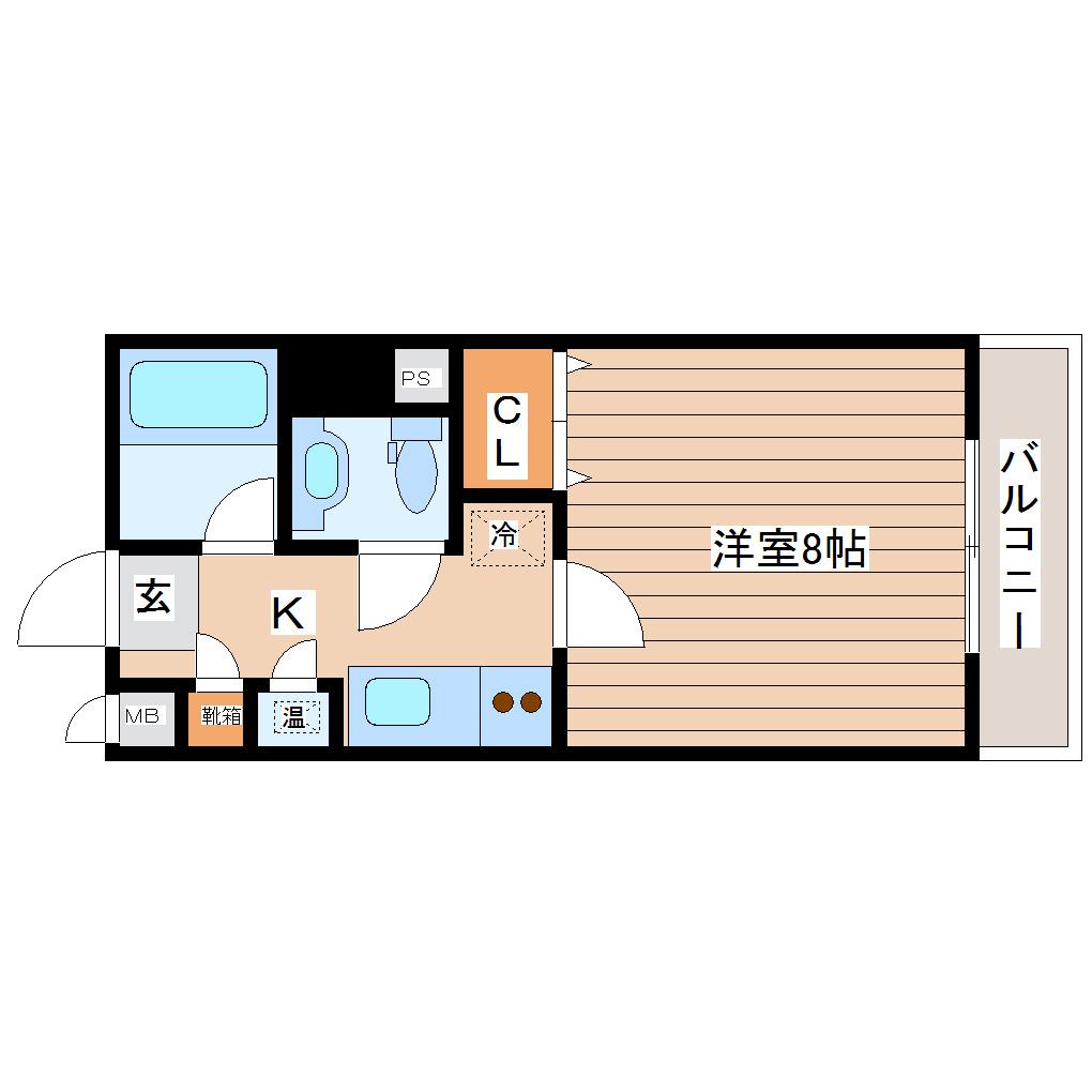 HF北四番丁レジデンス(1K/8階)の間取り写真