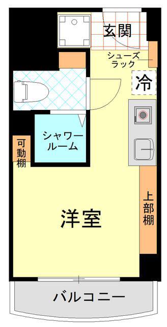 ユニハイツ勝どき(ワンルーム/5階)の間取り写真