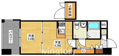 NO62 TOWERS AVANTGARDE 博多(2K/10階)の間取り写真