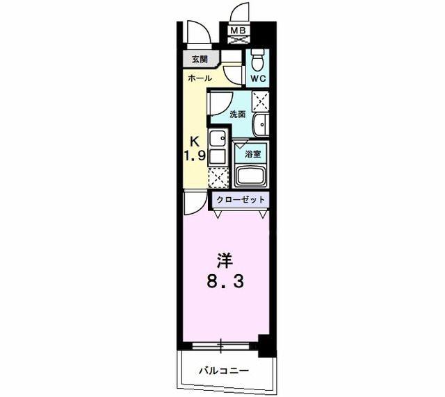 ガーデンフォート公津の杜(1K/6階)の間取り写真