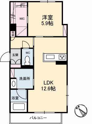トゥモローランド(1LDK/2階)の間取り写真