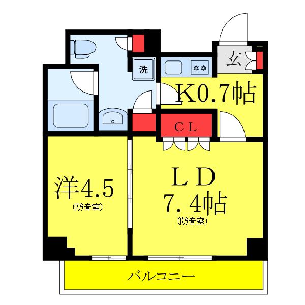 パークアクシス板橋MUSE(1LDK/4階)の間取り写真