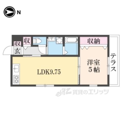 グランシャリオ招提3(1LDK/1階)の間取り写真