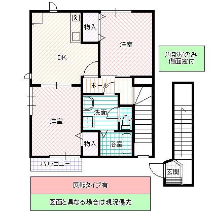 アトラスB(2DK/2階)の間取り写真