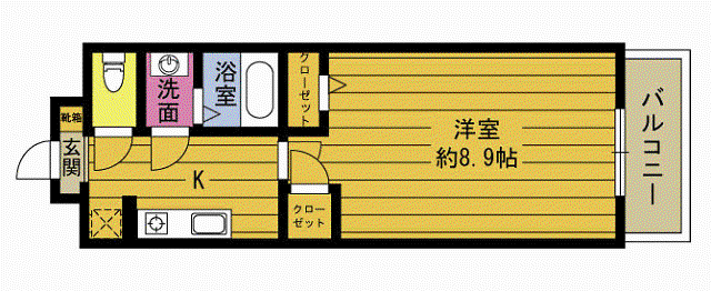 ガーデンハウス石垣(1K/5階)の間取り写真