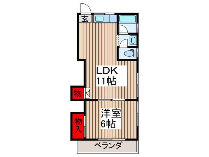 メゾン岸(2DK/2階)の間取り写真