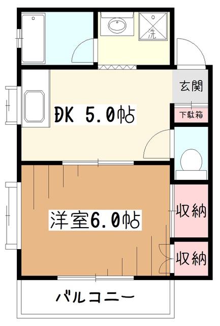 第IIグリーンパーク(1DK/1階)の間取り写真