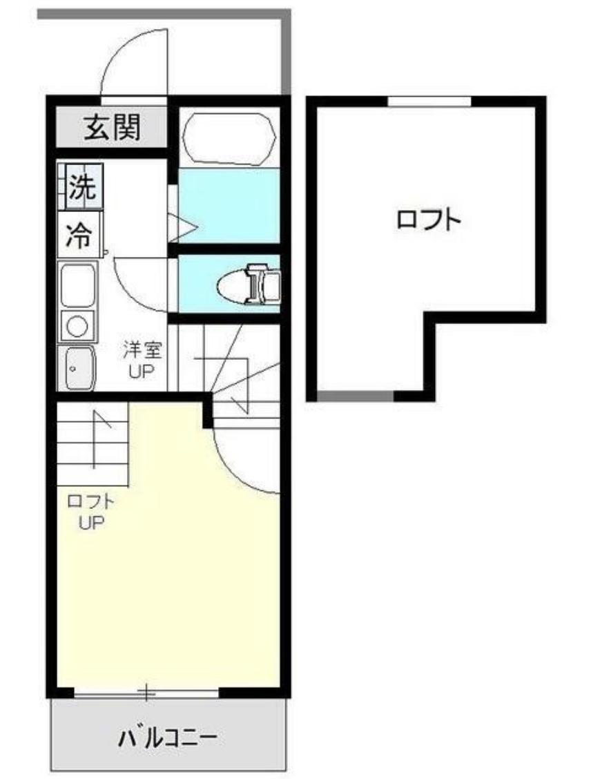 アズーロ港南中央(1K/2階)の間取り写真