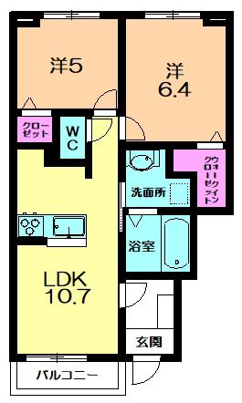 レジデンス マドカ(2SLDK/1階)の間取り写真