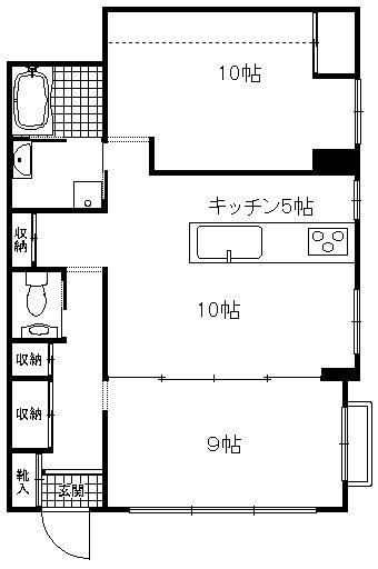 プラザカネコ(2LDK/1階)の間取り写真