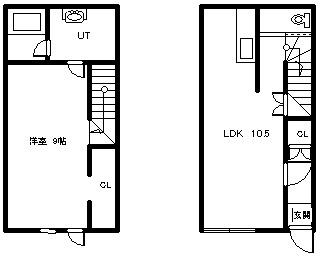 JEUNESSE常盤(1LDK/1階)の間取り写真