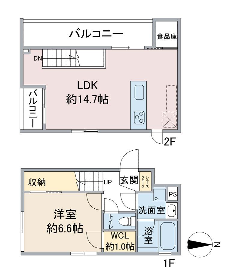 CELENEST浄心(1LDK/4階)の間取り写真