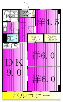 デイズガーデン(3DK/3階)の間取り写真