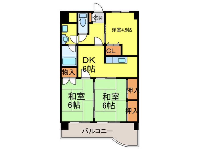マノアール大橋(3DK/8階)の間取り写真