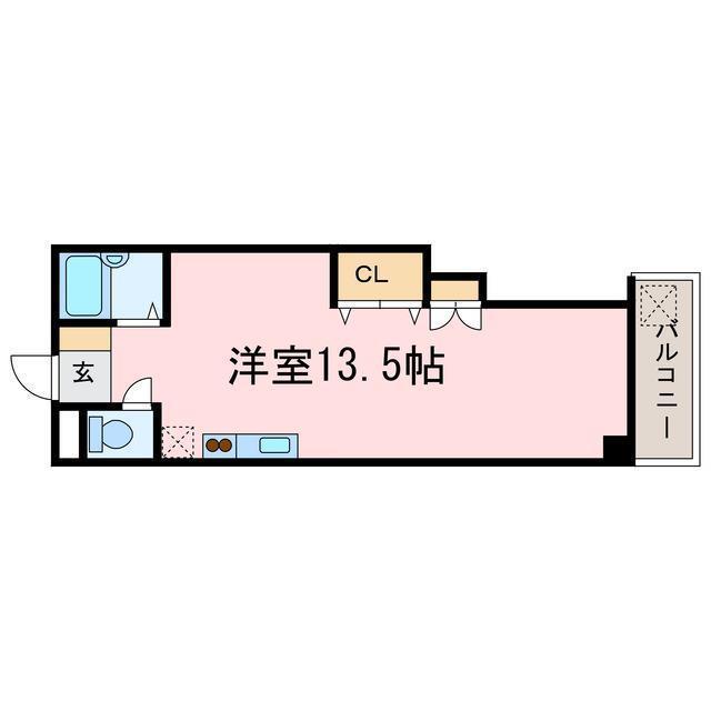 アーバンヴィラ松神子(1DK/4階)の間取り写真