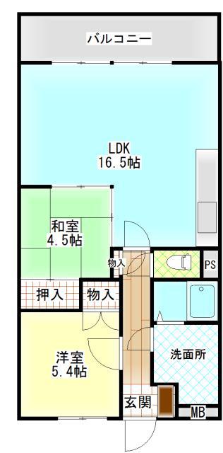 ネクスト倉田 西館(2LDK/7階)の間取り写真