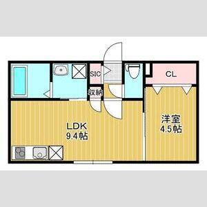 THE RESIDENCE 南平岸(1LDK/1階)の間取り写真