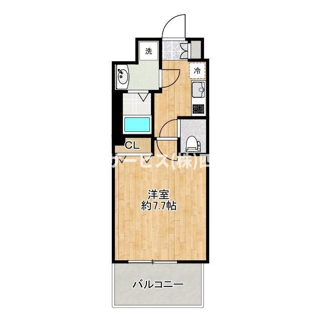 BADGE昭和町(1K/7階)の間取り写真