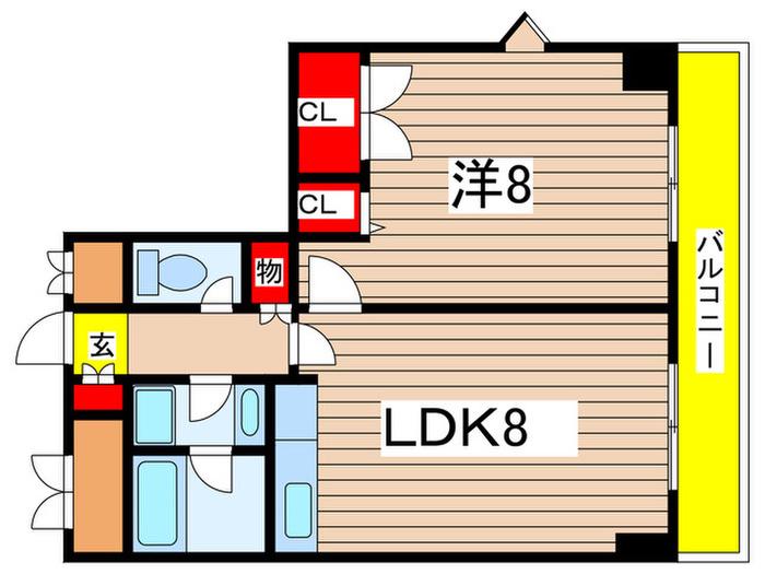 ラフィネエスパース(1LDK/3階)の間取り写真