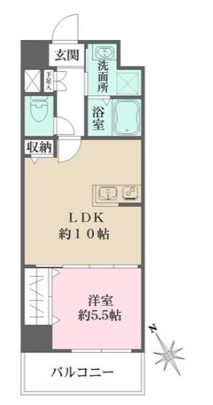 N-FLATS横浜関内II(1LDK/5階)の間取り写真