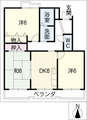 PICO HOUSE A(3DK/3階)の間取り写真