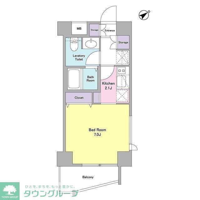 スタイリオ下丸子(1K/5階)の間取り写真