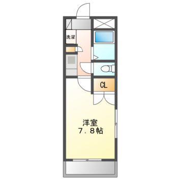 アークマンション 当社管理物件(1K/4階)の間取り写真