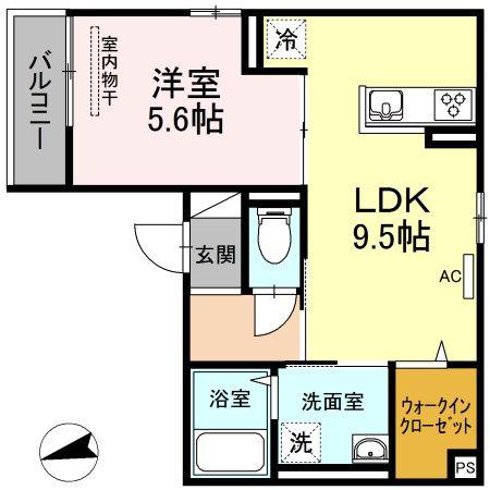 瀬戸内ハウジングII(1LDK/3階)の間取り写真