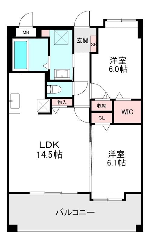 エターナルK(2LDK/5階)の間取り写真