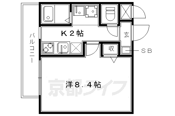 アドバンス京都御所北グルーブ(1K/3階)の間取り写真