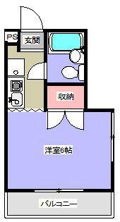 ジルバレー(ワンルーム/3階)の間取り写真