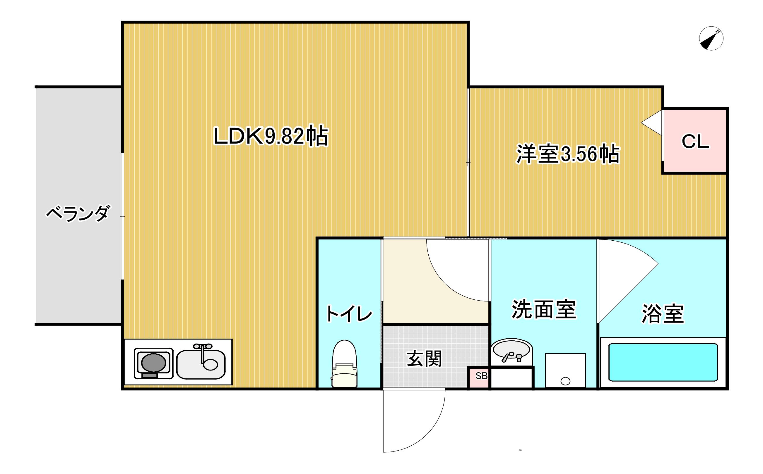L`ETOILEレトワール(1LDK/1階)の間取り写真