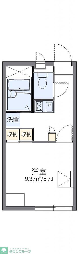レオパレスリバストン(1K/2階)の間取り写真